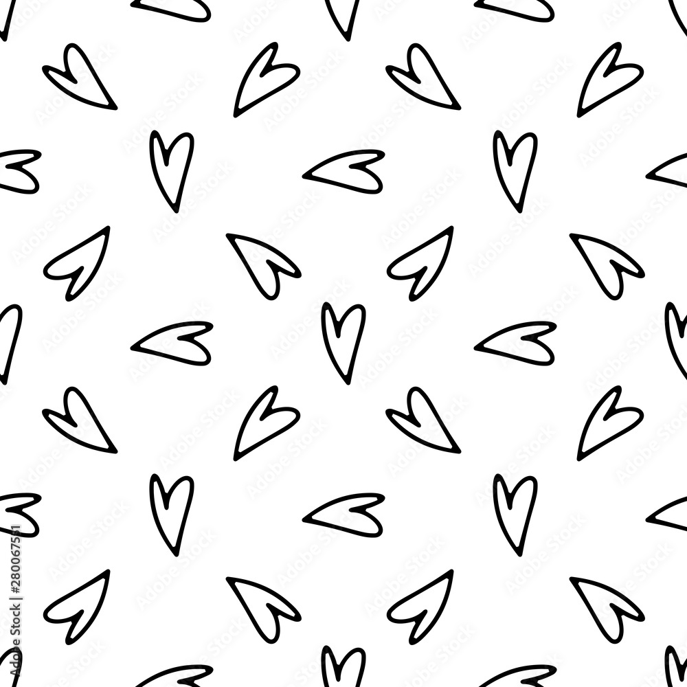 Heart doodle hand drawn seamless pattern. Summer marine template. Vector illustration. Heart doodle hand drawn seamless pattern. Summer marine template. Vector illustration.