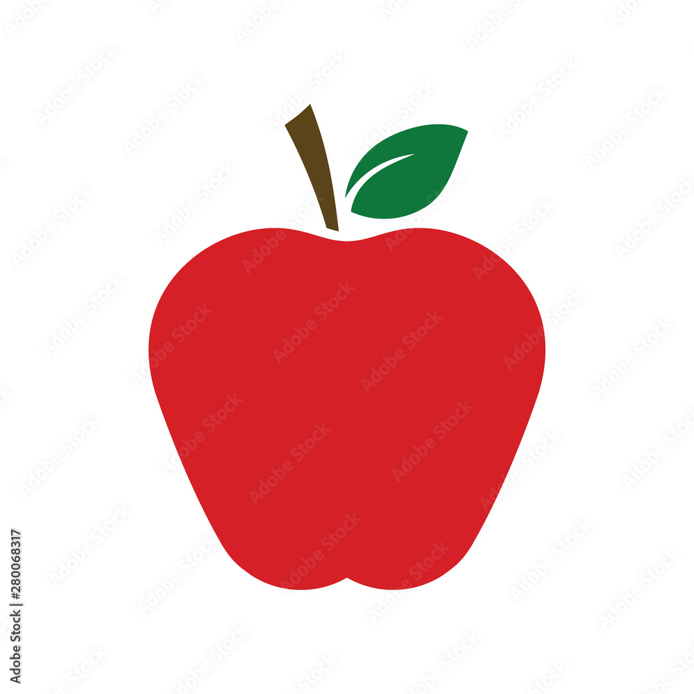 Red flat apple fruit icon Red flat apple fruit icon