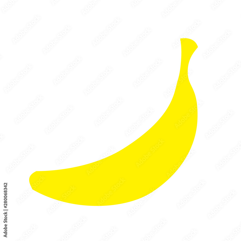 Flat yellow banana fruit icon