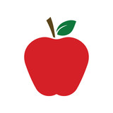 Red flat apple fruit icon