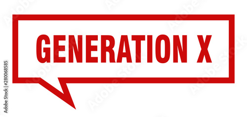 generation x sign. generation x square speech bubble. generation x