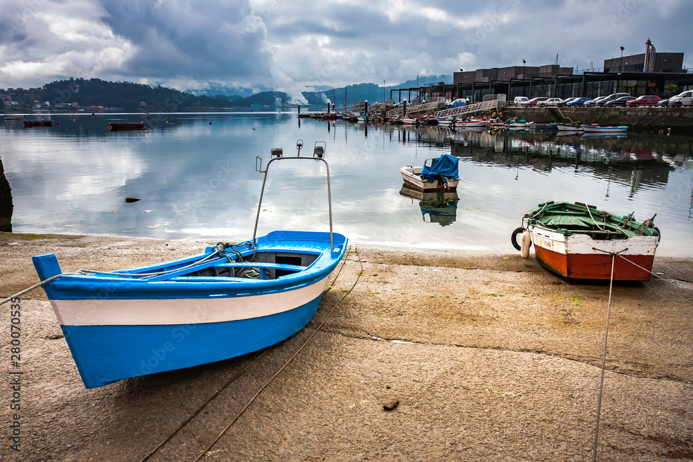 FISHING BOATS MOORED IN PORT IN THE NORTH OF SPAIN