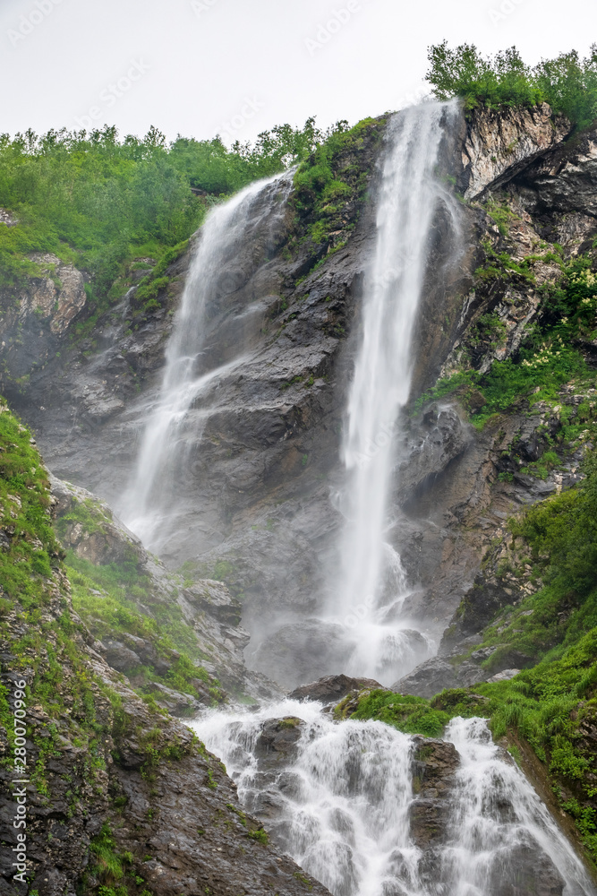 Views of the green mountains with the highest waterfall Views of the green mountains with the highest waterfall