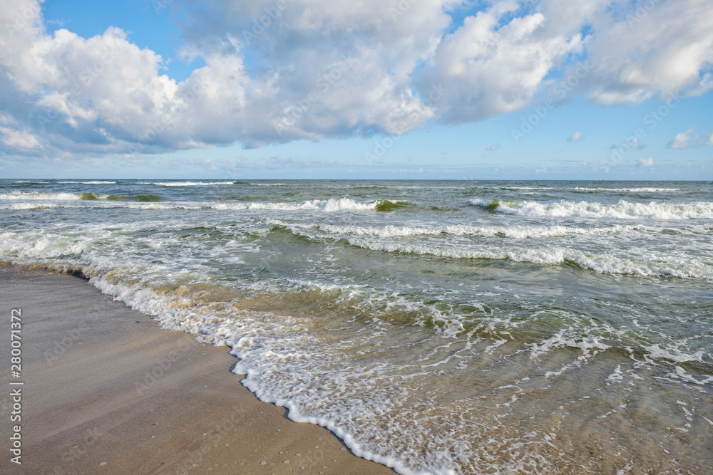 Tranquil summer scene of Baltic sea. Beautiful blue sky with cloud. Tranquil summer scene of Baltic sea. Beautiful blue sky with cloud.