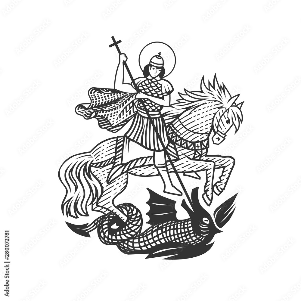 Saint George. Vector illustration. Stock Vector | Adobe Stock