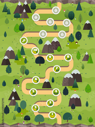 Flat forest GUI scene