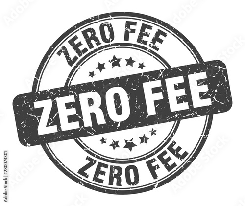 zero fee stamp. zero fee round grunge sign. zero fee