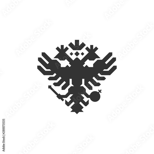 Double eagle  logo. Russian eagle logo.