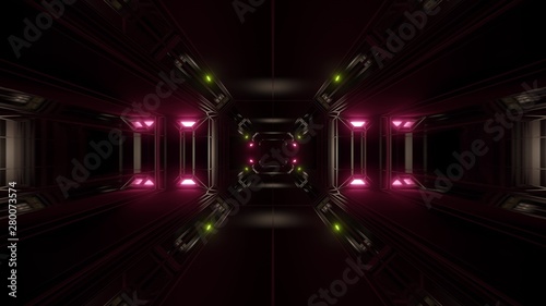 futuristic science-fiction tunnel corridor 3d illustration background