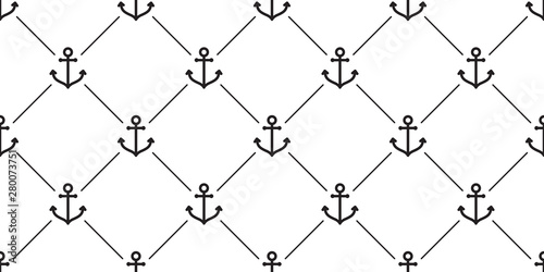 Anchor seamless pattern vector boat pirate helm maritime Nautical sea ocean repeat wallpaper scarf isolated tile background illustration line design
