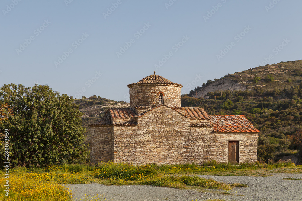 Beautiful street view with church in picturesque village Lefkara, Cyprus Beautiful street view with church in picturesque village Lefkara, Cyprus