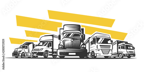Truck Logo, cargo, delivery. Logistic company logotype.