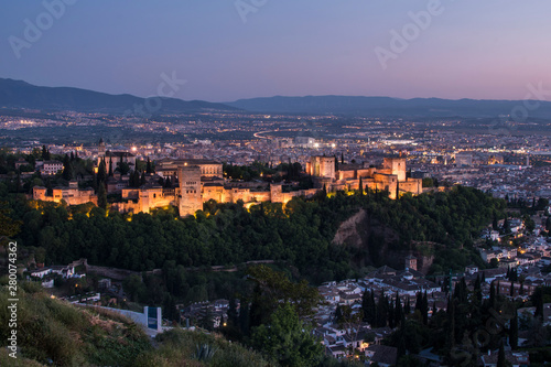 Views of the Alhambra, the Albaicín and the city of Granada