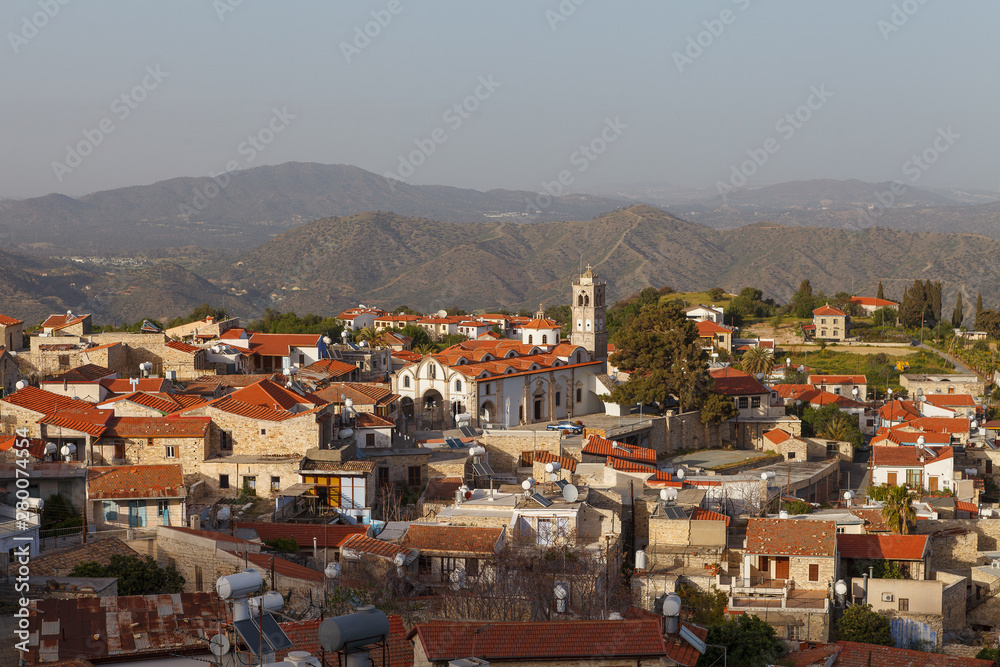Paniramic view of Pano Lefkara village in Larnaca district, Cyprus.