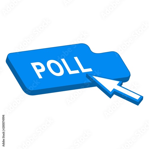 Button Poll . Voting, Freedom Democracy, Poll  concept. Vector image isolated on white background.