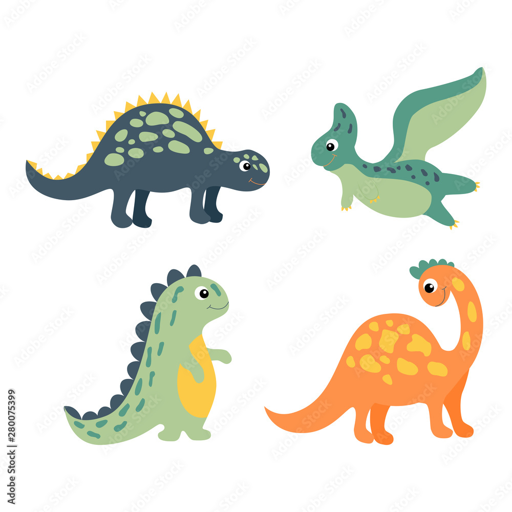 Premium Vector  Cute dino smiling. flat cartoon style