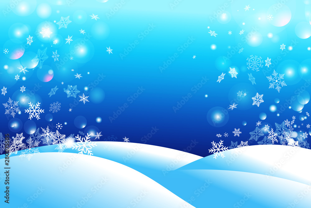 Winter beautiful background of snow and snowflakes Winter beautiful background of snow and snowflakes
