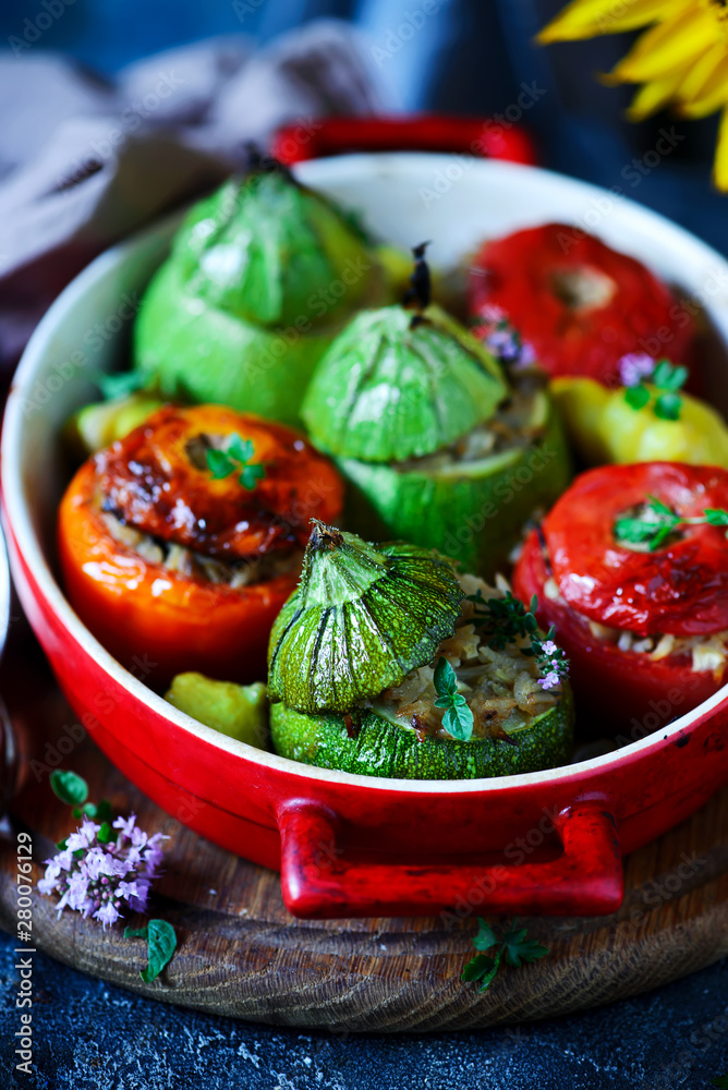 Stuffed vegetables with rice...selective focus