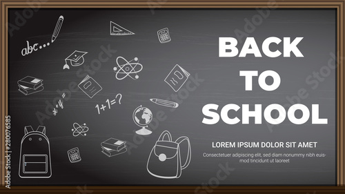 Back to School banner template. Ad concept. Vector illustration