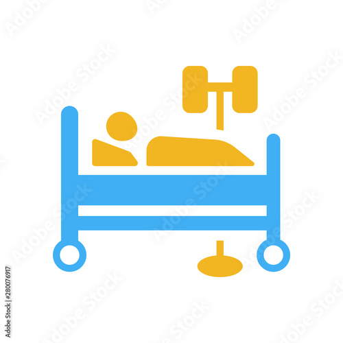 illness on bed icon from medical collection