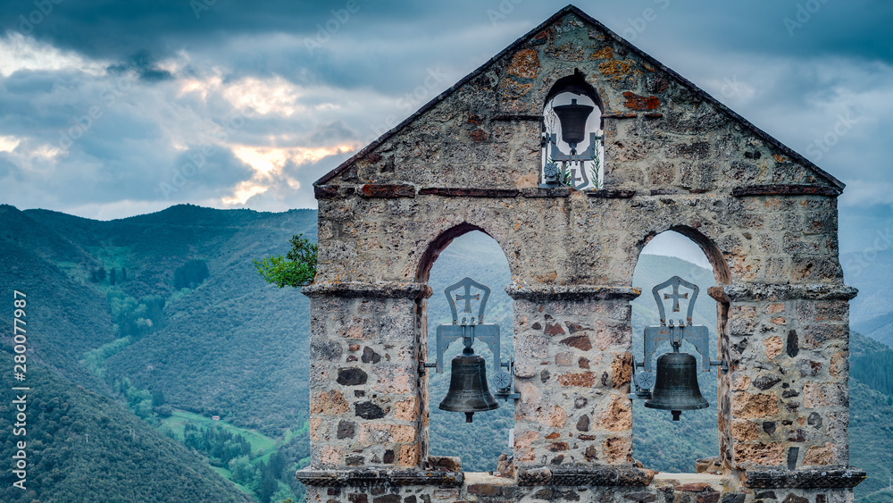 Fototapeta premium San Miguel Hermitage near Potes, Cantabria, Spain.
