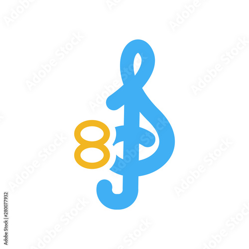 octave clef icon from music and media collection