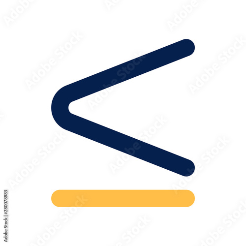 is less than or equal to symbol icon from signs collection
