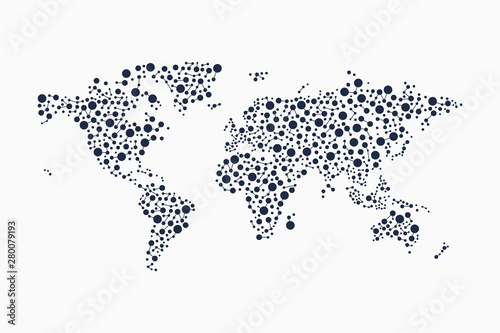 World Map Netwok Connections. Vector Illustration