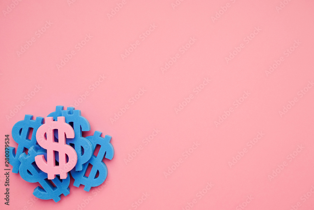 Pink background wiith dollar symbols , money sign Pink background wiith dollar symbols , money sign