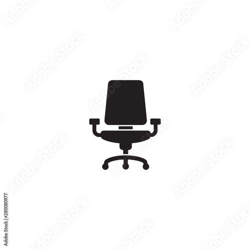 Office chair icon on white