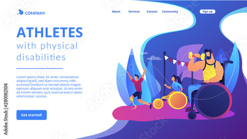 Structural obstacles. Prevent access, block mobility. Inaccessible environments, physical mobility barriers, problems of disabled people concept. Website homepage landing web page template.