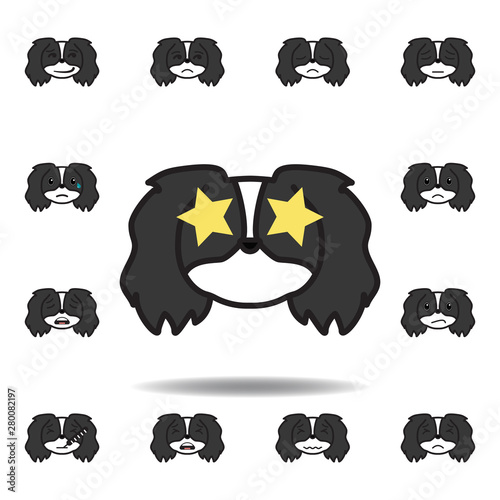pekingese emoji favorite multicolored icon. Set of pekingese emoji illustration icons. Signs, symbols can be used for web, logo, mobile app, UI, UX