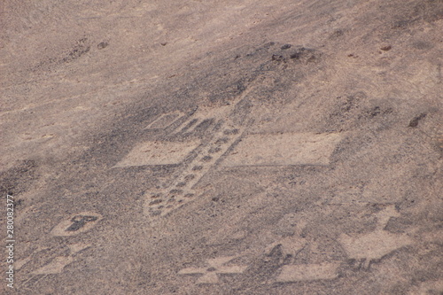 Geoglifos de Pintados cerca de la ciudad de Iquique en el norte de Chile