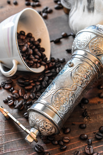 Old Turkish silver coffee gringer photo