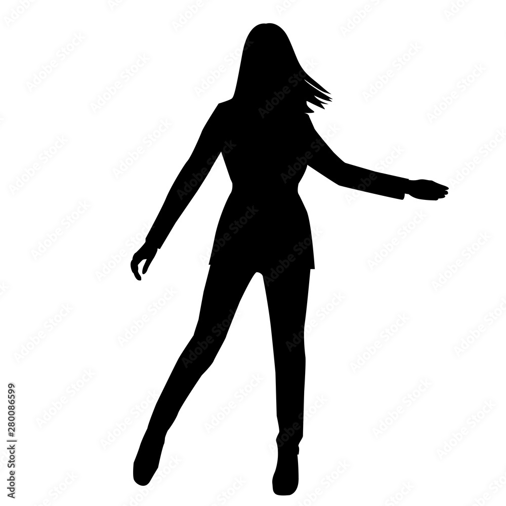 Black fashion vector silhouette of beautiful stylish woman Black fashion vector silhouette of beautiful stylish woman