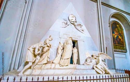 The stone sculpture in St Augustine Church in Vienna, Austria photo