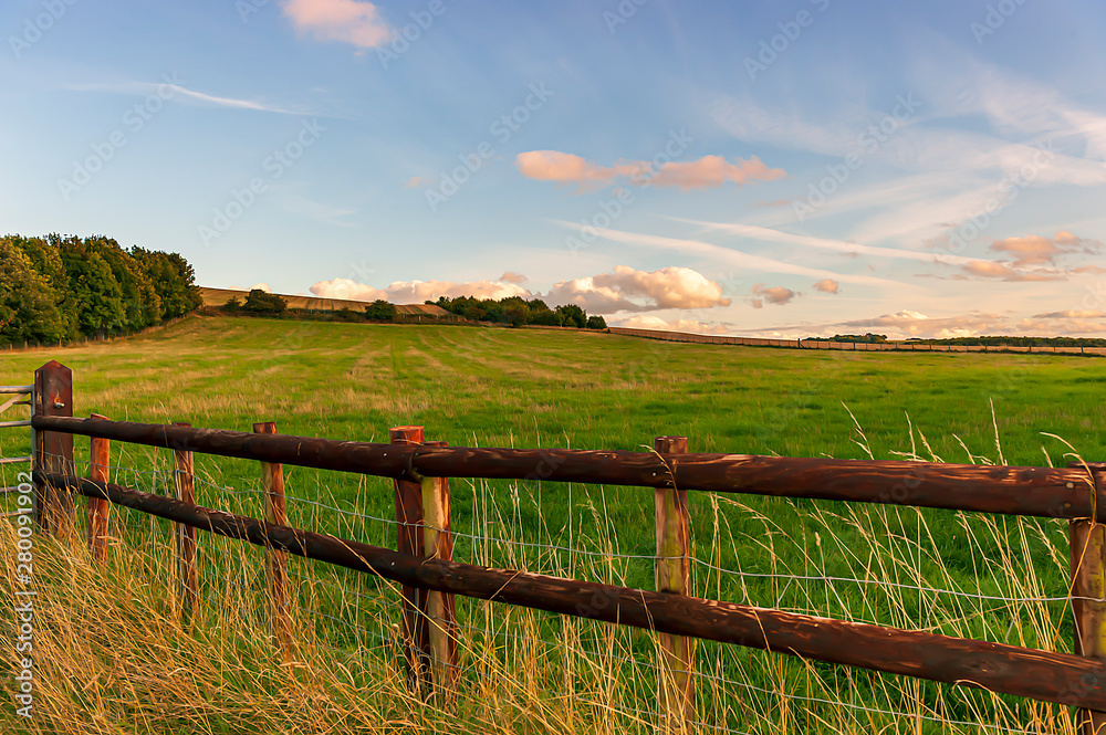 Sunset over the fields - a natural scenery