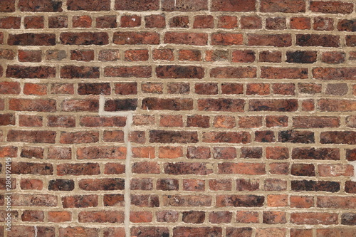 An old English red brick wall 