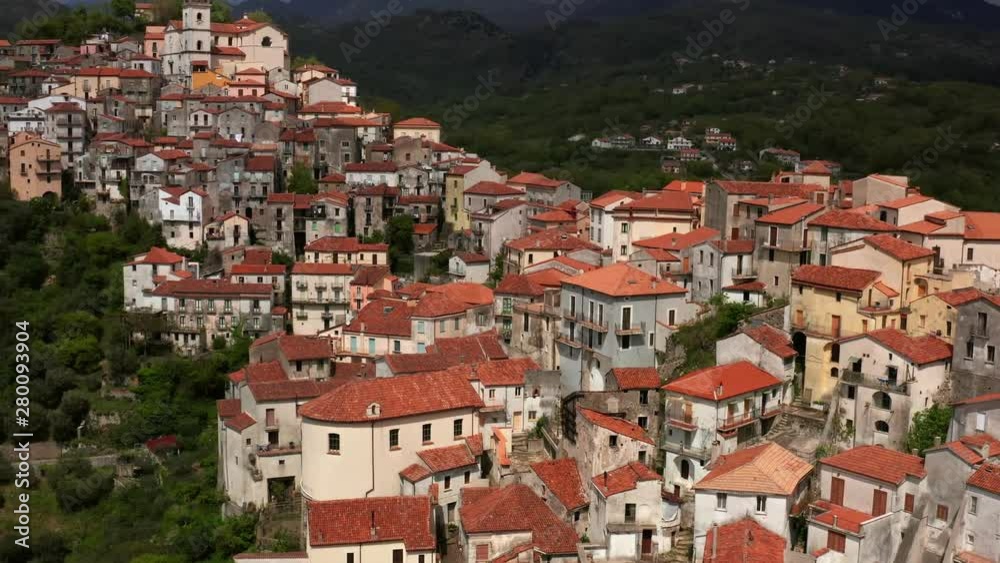 View at old town of Rivello in Italy View at old town of Rivello in Italy