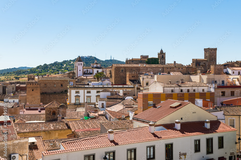 Views of the old town of Caceres from the Galarza viewpoint.