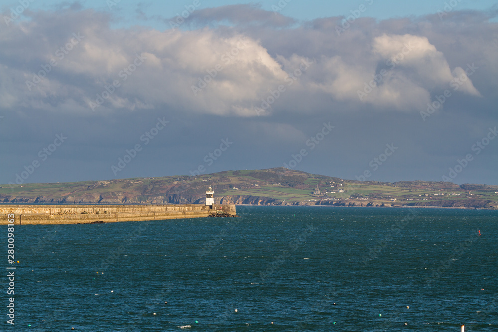Holyhead breakwater Lighthouse in Anglesey, Wales, from Holyhead