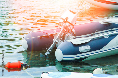 beautiful boat in the sea on nature background