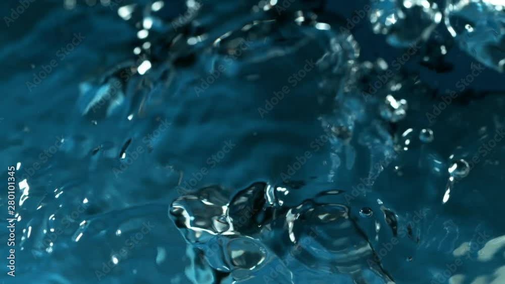 Super slow motion of bubbling water in detail. Filmed on very high speed camera, 1000 fps.