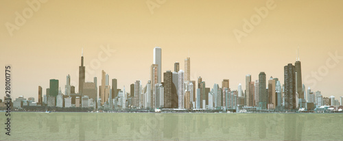 Beautiful skyline of Chicago city