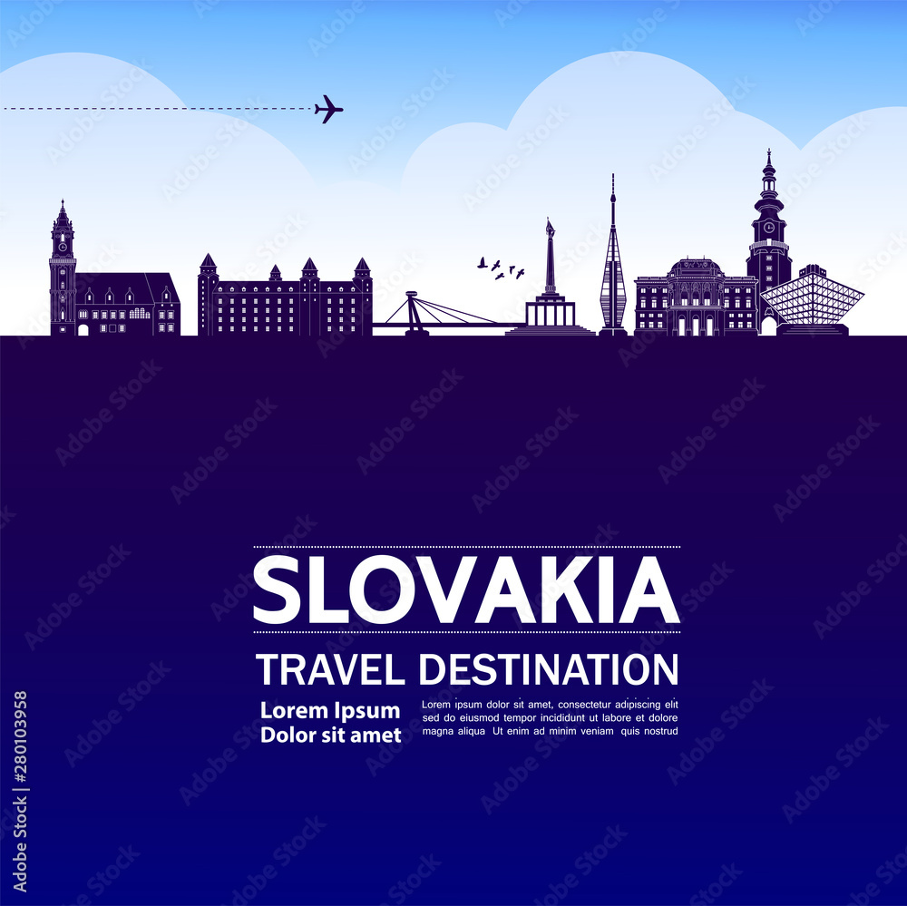 Slovakia travel destination grand vector illustration.