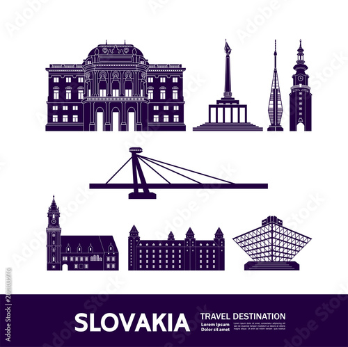 Slovakia travel destination grand vector illustration.