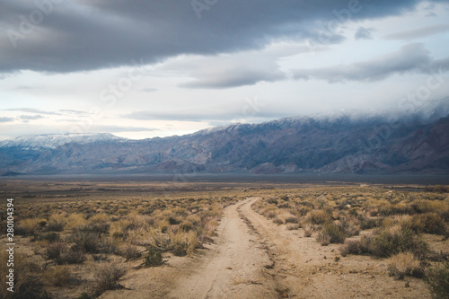 Sierra Nevada Mountains scenic view from Alabama Hills  California  United States