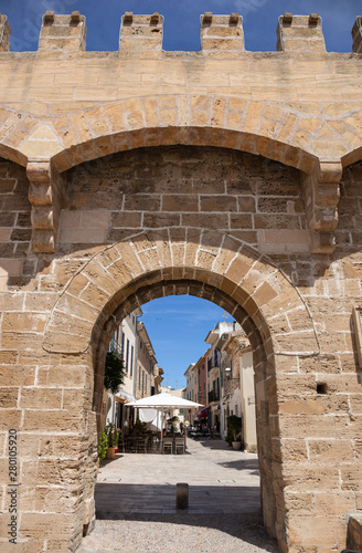 Fortress in the historical center of the old medieval town of Alcudia, Mallorca