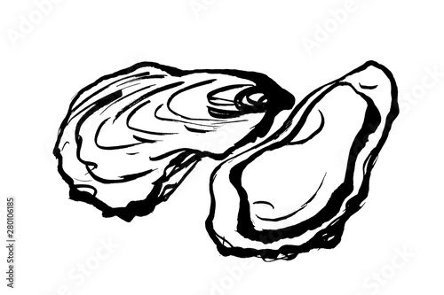 筆絵　牡蛎