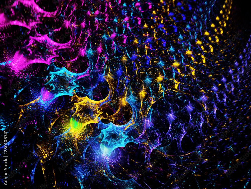 Fototapeta abstract chaotic fractal background 3D rendering illustration